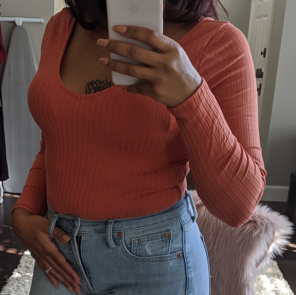 Double V-Neck Long Sleeve Bodysuit - Picture 3 of 5